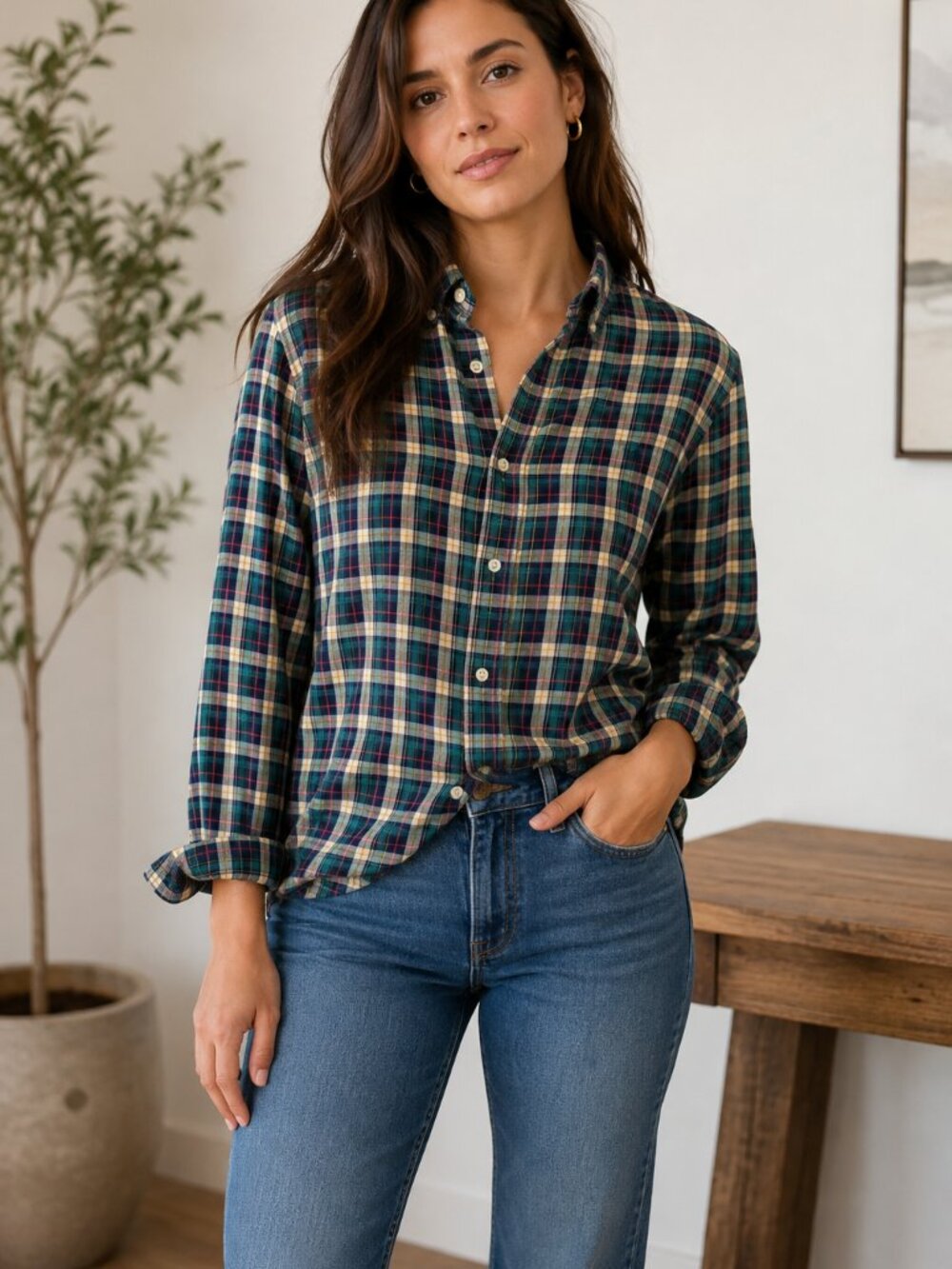 Ralph Lauren Plaid Button Down Shirt Women’s XL